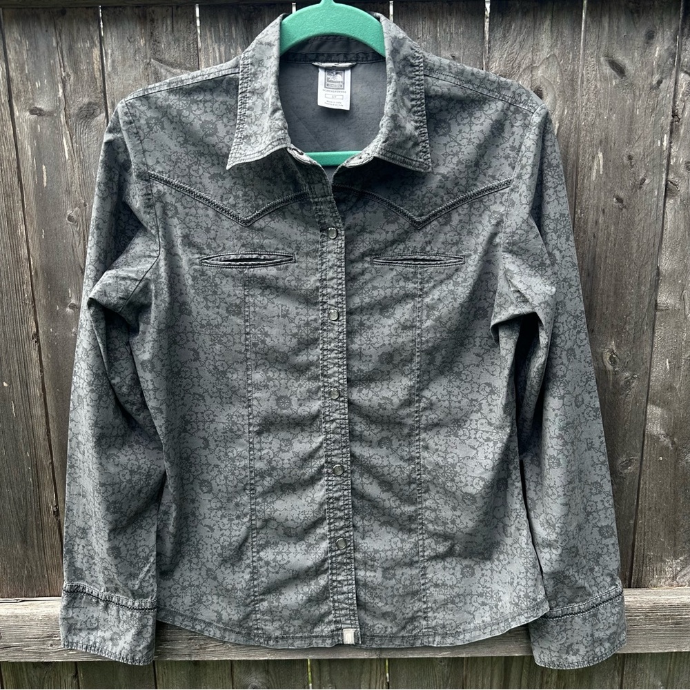 THE NORTH FACE A5 Series Cowgirl Snap Up Floral Gray Western Shirt Women…